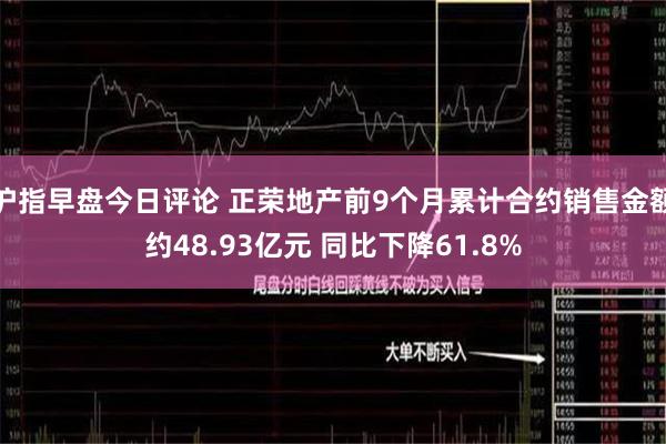 沪指早盘今日评论 正荣地产前9个月累计合约销售金额约48.93亿元 同比下降61.8%